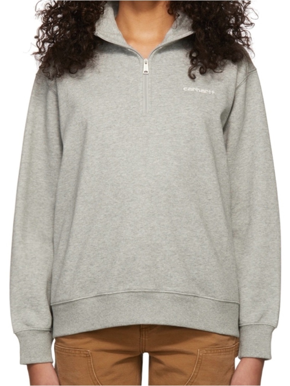 Carhartt Work In Progress - Grey Script Embroidery Sweater - Picture 2 of 5